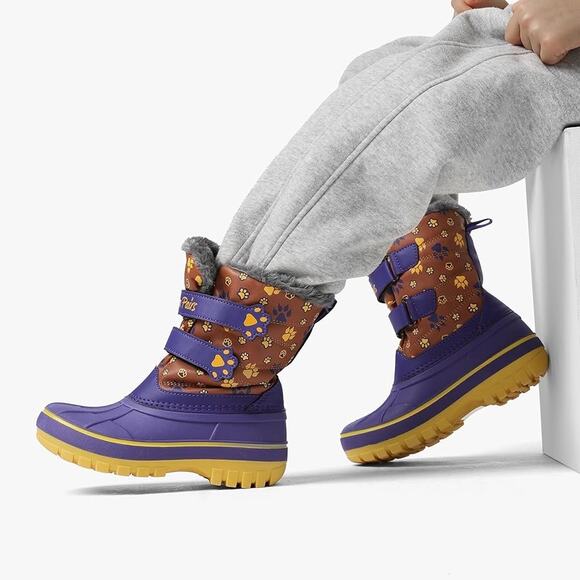NIB DREAM PAIRS Boys & Girls Kid Ankle Winter Snow Boots Size 12 US - Picture 1 of 10